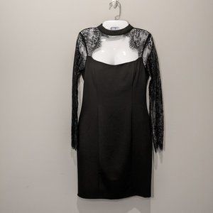 Black long sleeve cocktail dress